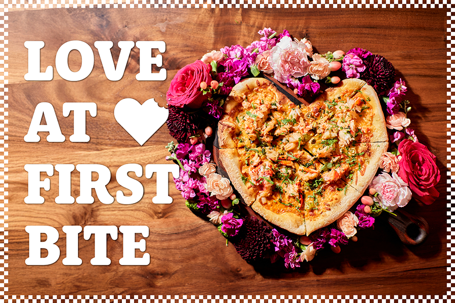 Heart-shaped pizza special